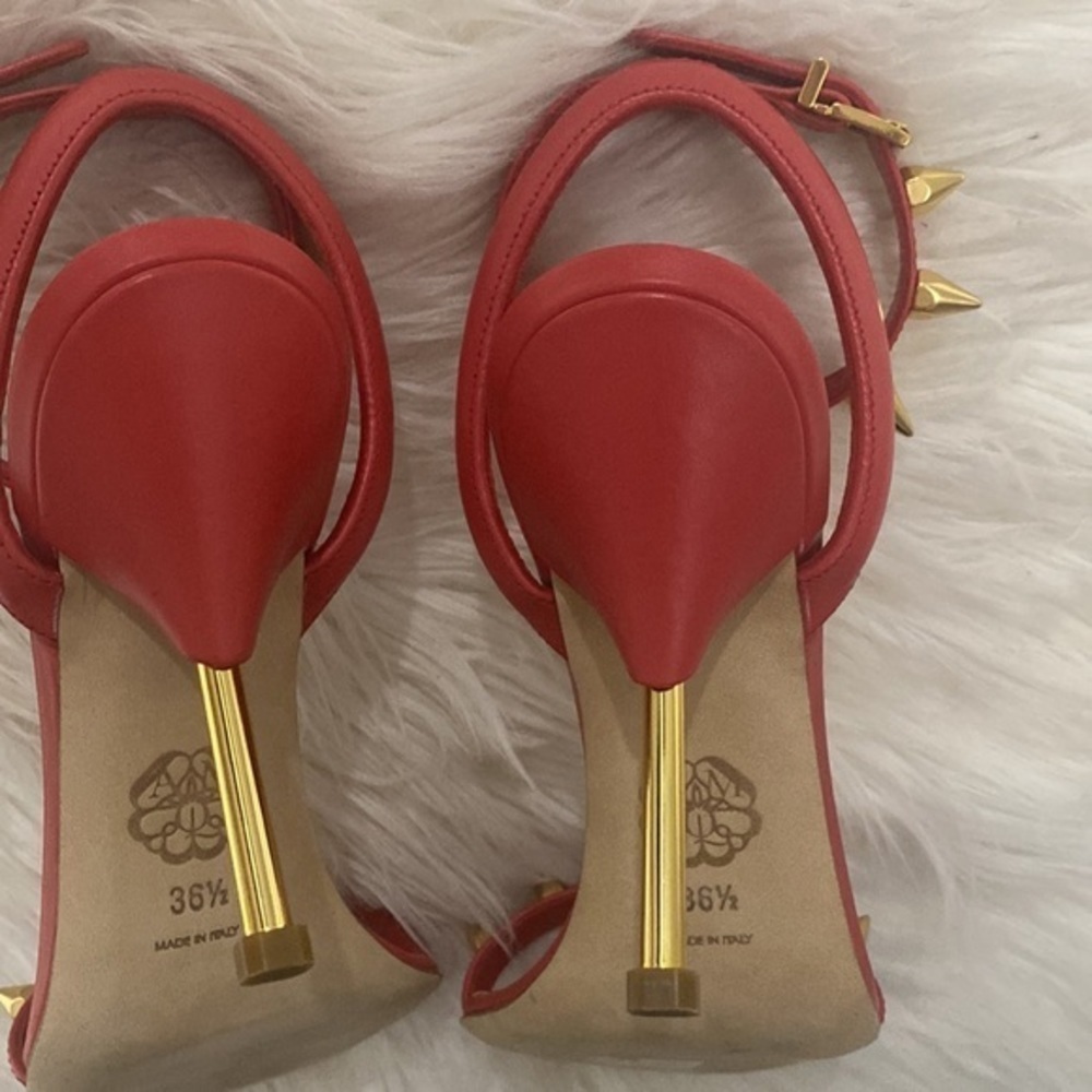 Alexander McQueen Punk stud Leather ankle strap sandals size 36.5EU - Picture 8 of 12